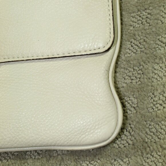 Michael Kors Cream Pebble Leather Chain Strap Flap Crossbody Purse - Picture 8 of 12